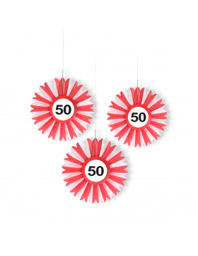 50. Geburtstag Wabenfächer Hängedeko mit...