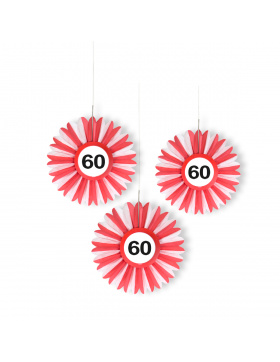 60. Geburtstag Wabenfächer Hängedeko mit...