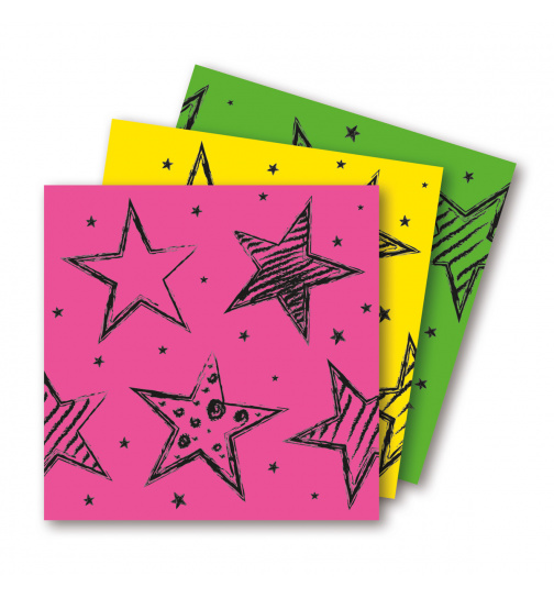 Neon Party Servietten 33x33 cm - 20 Stück