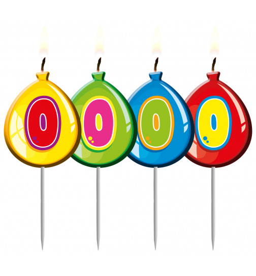 Kerze Geburtstagsballon Ziffer / Zahl 0