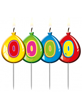 Kerze Geburtstagsballon Ziffer / Zahl 0