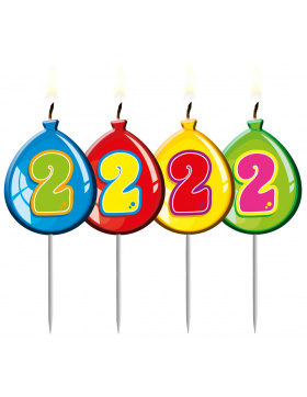 Kerze Geburtstagsballon Ziffer / Zahl 2