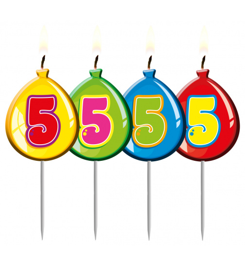 Kerze Geburtstagsballon Ziffer / Zahl 5