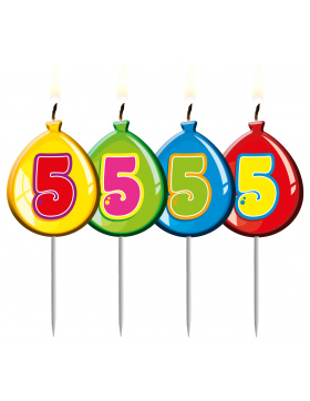 Kerze Geburtstagsballon Ziffer / Zahl 5