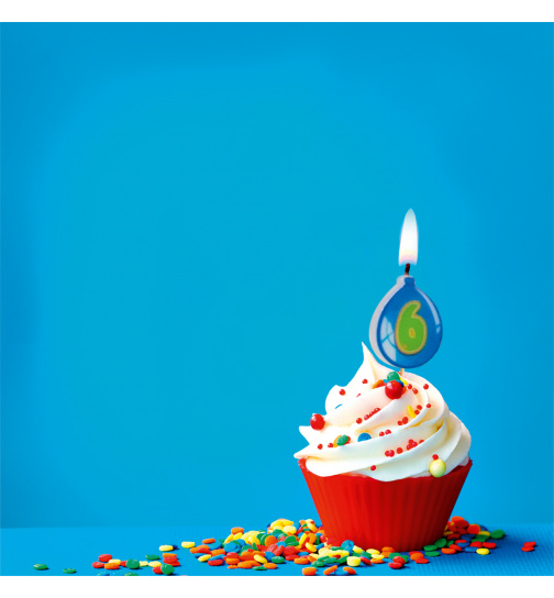 Kerze Geburtstagsballon Ziffer / Zahl 6