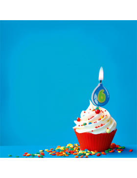 Kerze Geburtstagsballon Ziffer / Zahl 6