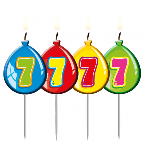 Kerze Geburtstagsballon Ziffer / Zahl 7
