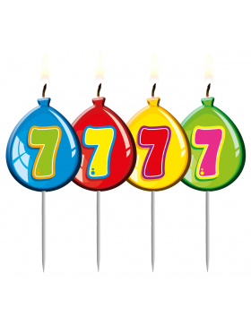 Kerze Geburtstagsballon Ziffer / Zahl 7