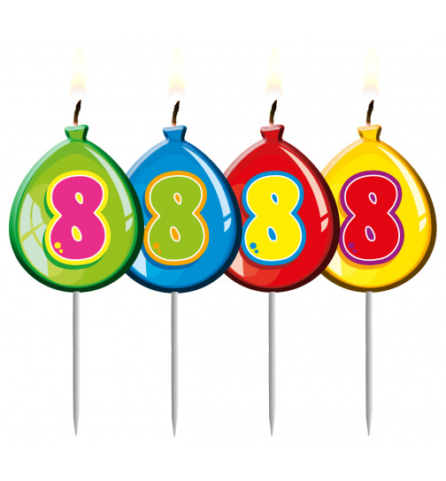 Kerze Geburtstagsballon Ziffer / Zahl 8