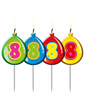 Kerze Geburtstagsballon Ziffer / Zahl 8