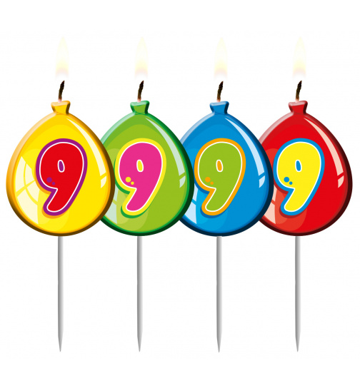 Kerze Geburtstagsballon Ziffer / Zahl 9