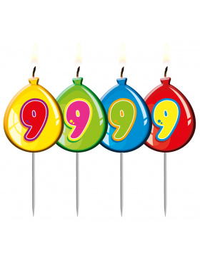 Kerze Geburtstagsballon Ziffer / Zahl 9