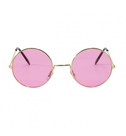 Hippie Brille mit rosafarbenen Gläsern