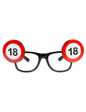 18. Geburtstag Spaß-Brille Verkehrsschild