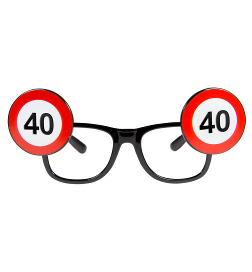 40. Geburtstag Spaß-Brille Verkehrsschild
