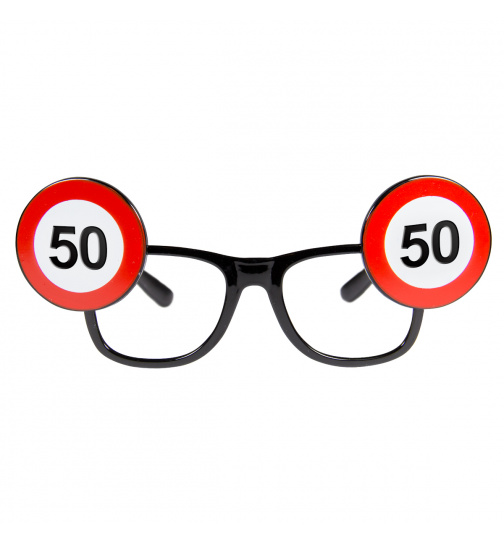 50. Geburtstag Spaß-Brille Verkehrsschild