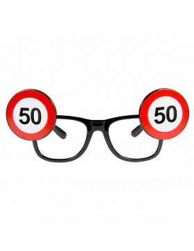50. Geburtstag Spaß-Brille Verkehrsschild