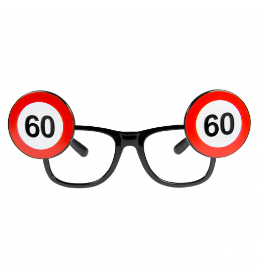 60. Geburtstag Spaß-Brille Verkehrsschild
