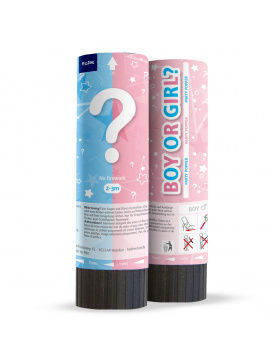 Konfettikanone/Konfettiwerfer Gender Reveal - 15 cm