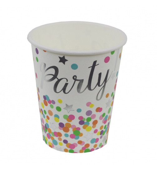 Pappbecher - Konfetti - 250 ml - 8 Stück