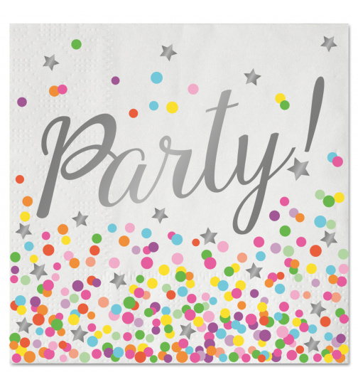 Servietten Konfetti Party 33x33 cm - 16 Stück