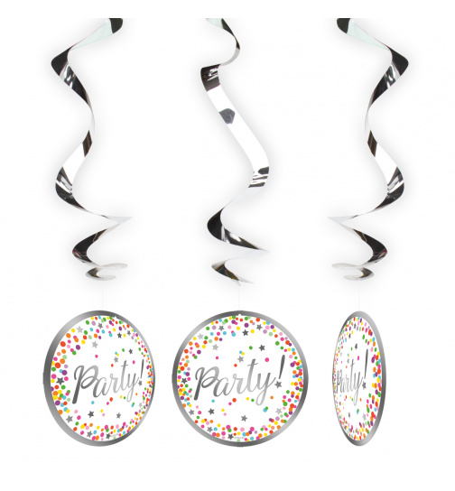 Hängedeko Spirale Konfetti-Party - 3 Stück