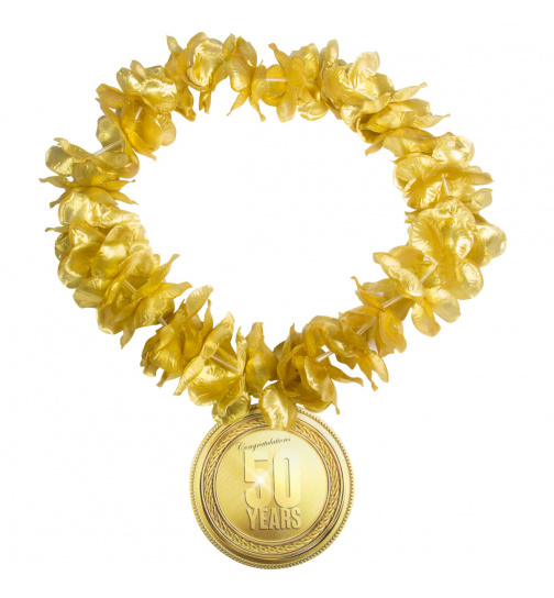 Goldhochzeit / 50. Geburtstag Blumenkranz Hawaii Gold