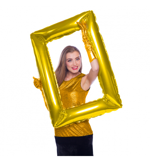 Folienballon goldfarbener Bilderrahmen - 85x60cm
