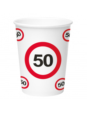 Pappbecher - 50 Jahre Verkehrszeichen - 350 ml - 8...