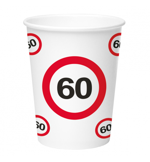 Pappbecher - 60 Jahre Verkehrszeichen - 350 ml - 8 Stück