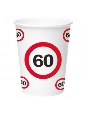 Pappbecher - 60 Jahre Verkehrszeichen - 350 ml - 8...