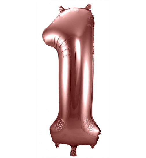 Folienballon Ziffer / Zahl 1 Bronze - 86 cm