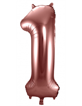 Folienballon Ziffer / Zahl 1 Bronze - 86 cm