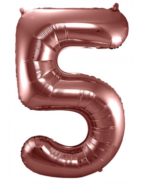 Folienballon Ziffer / Zahl 5 Bronze - 86 cm