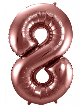 Folienballon Ziffer / Zahl 8 Bronze - 86 cm