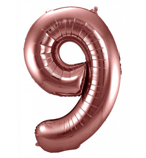 Folienballon Ziffer / Zahl 9 Bronze - 86 cm