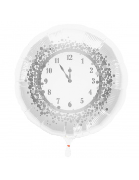 Silvester / Neujahr Folienballon Weiß-Silber - 45 cm