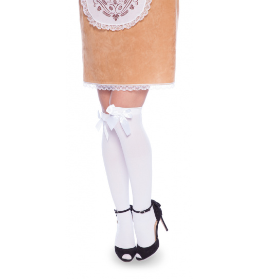 Sexy weiße Strümpfe mit Schleife