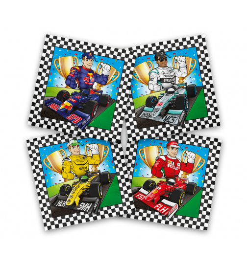 Formel 1 Servietten 33x33 cm - 20 Stück