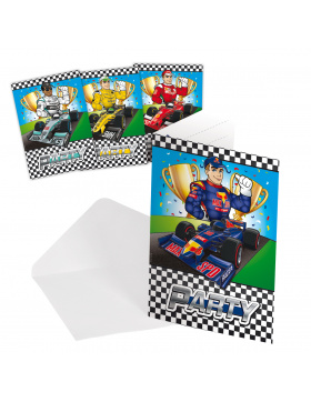 Formel 1 Einladungskarten - 8 Stück