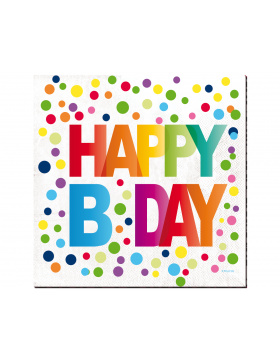 Geburtstag Servietten mit Punkten 33x33 cm - 20 Stück