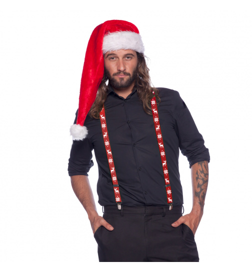 Hosenträger Weihnachten Rot mit Rentieren