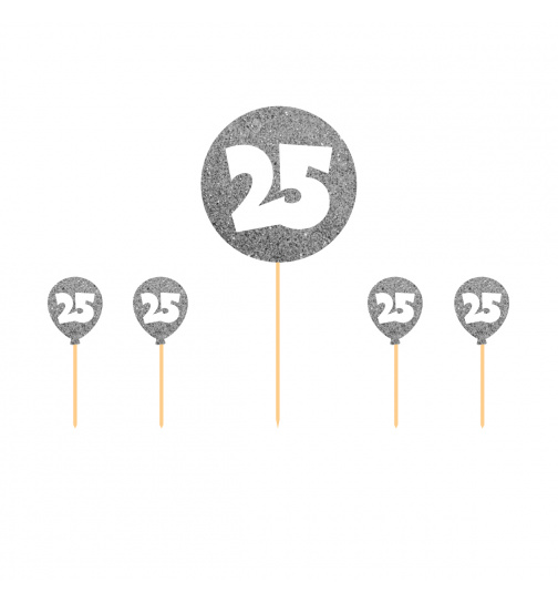 Tortendeko Silber 25 Jahre Silberhochzeit