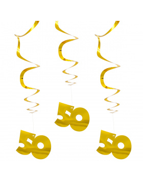 Goldhochzeit / 50. Geburtstag Hängedeko Gold - 3...
