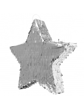 Pinata silberfarbener Stern - 45 cm