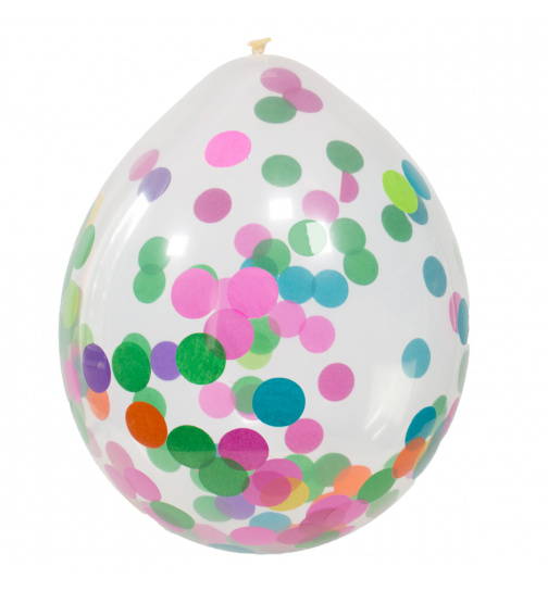 Ballons mit buntem Konfetti 30 cm - 4 Stück