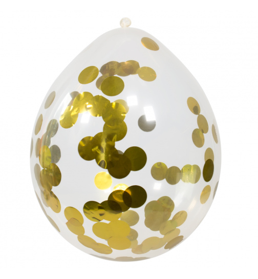 Ballons mit goldenem Konfetti 30 cm - 4 Stück