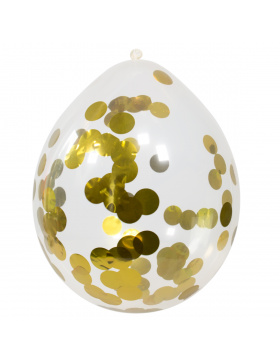 Ballons mit goldenem Konfetti 30 cm - 4 Stück