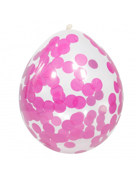 Ballons mit rosafarbenem Konfetti 30 cm - 4 Stück