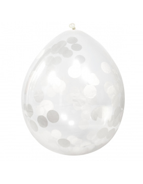 Ballons mit weißem Konfetti 30 cm - 4 Stück